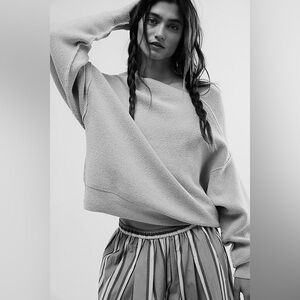 NWT FREE PEOPLE Ottoman Check Sweater | Lemon Light MSRP $148 Size M